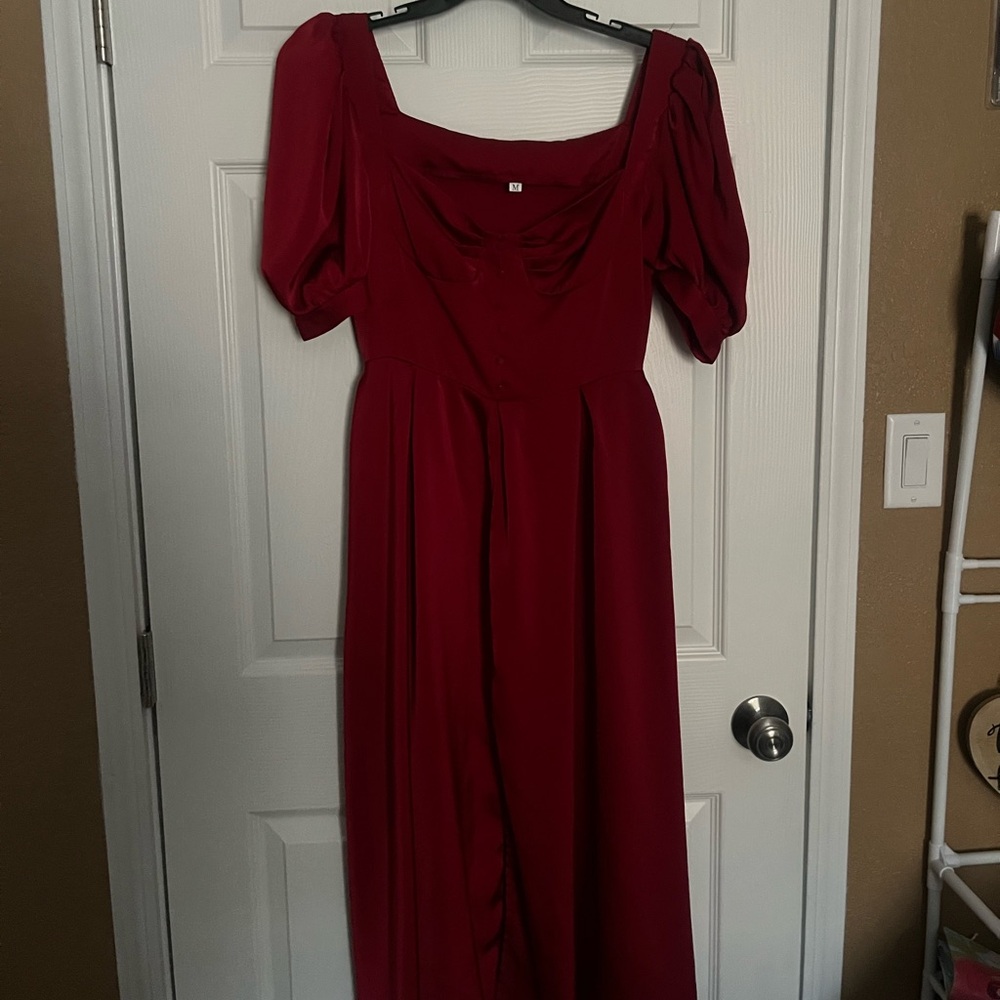 Source Unknown Burgundy Midi Dress